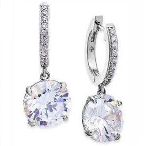 NWT Kate Spade That Sparkle Pave Huggie Earrings - Silver